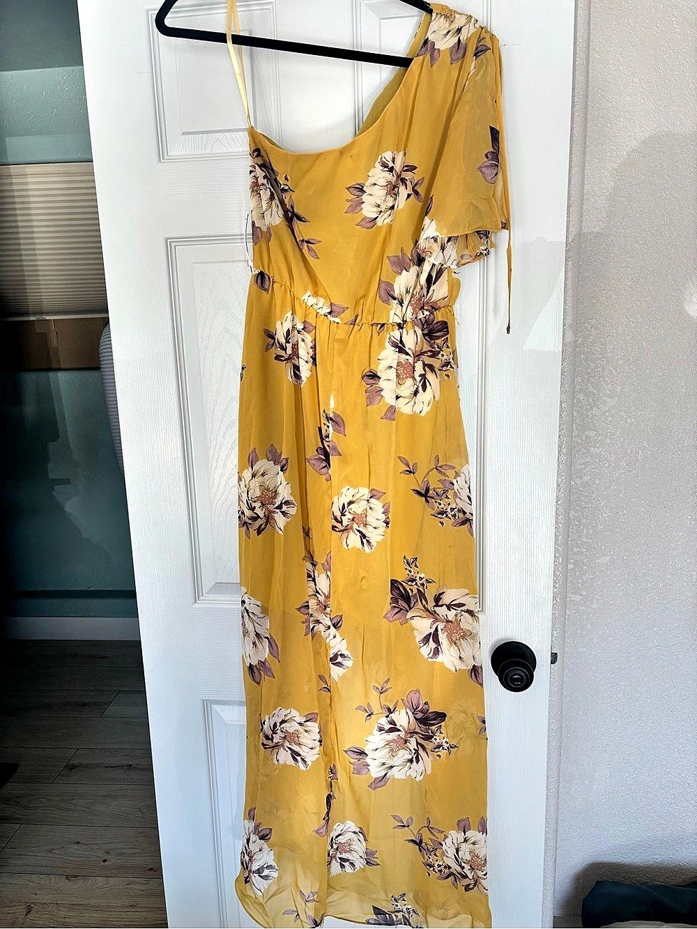 Jodi Kristopher Floral Maxi Dress in Yellow Size Small NWT